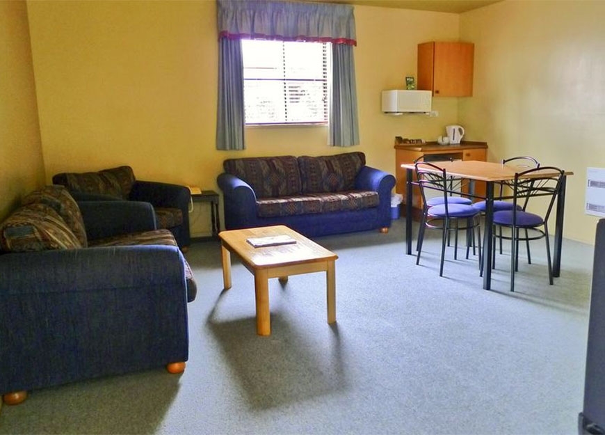 living and dining area of a unit